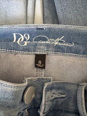 Diane Gilman Bundle of 3 Classic Light Blue Women's Jeans - Stylish Button Detai